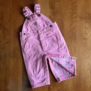 Carhartt pink flannel-lined overalls 9m